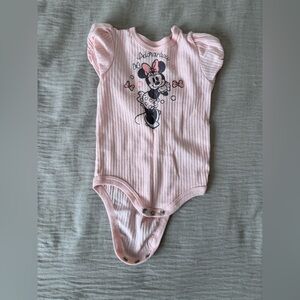 Disney Minnie Mouse Light Pink Ribbed Bodysuit